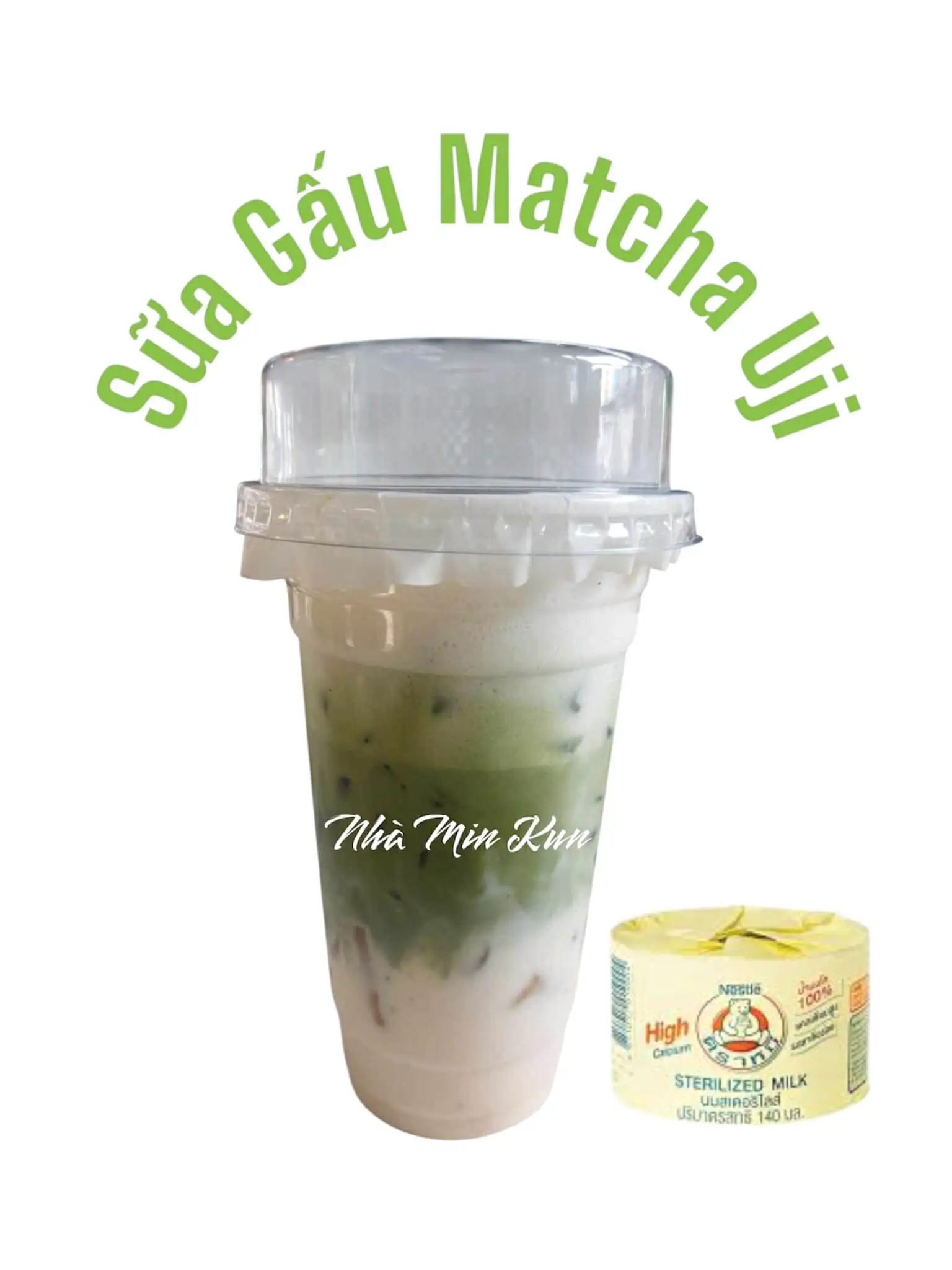 Sữa gấu matcha Uji Nhật Bản - 42.000 ₫ tại Tiệm Trà Sữa, Cà Phê & Matcha Nhà Minkun - Hồ Thị Kỷ