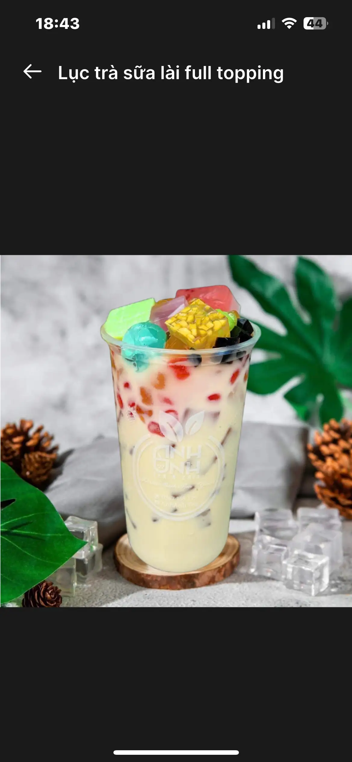 Hình ảnh Lục Trà Sữa Lài Full Topping 
