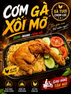 Hình ảnh Cơm đùi gà xối mỡ da giòn - size trung - canh