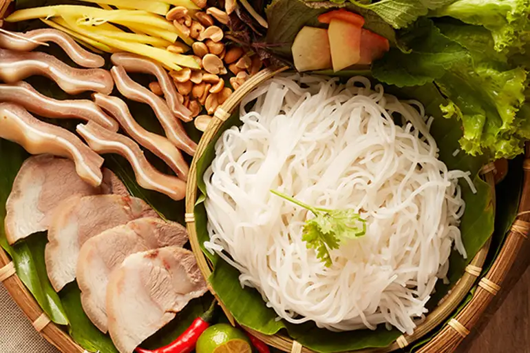 Hình ảnh bún mắm nêm tôm+thịt luộc 