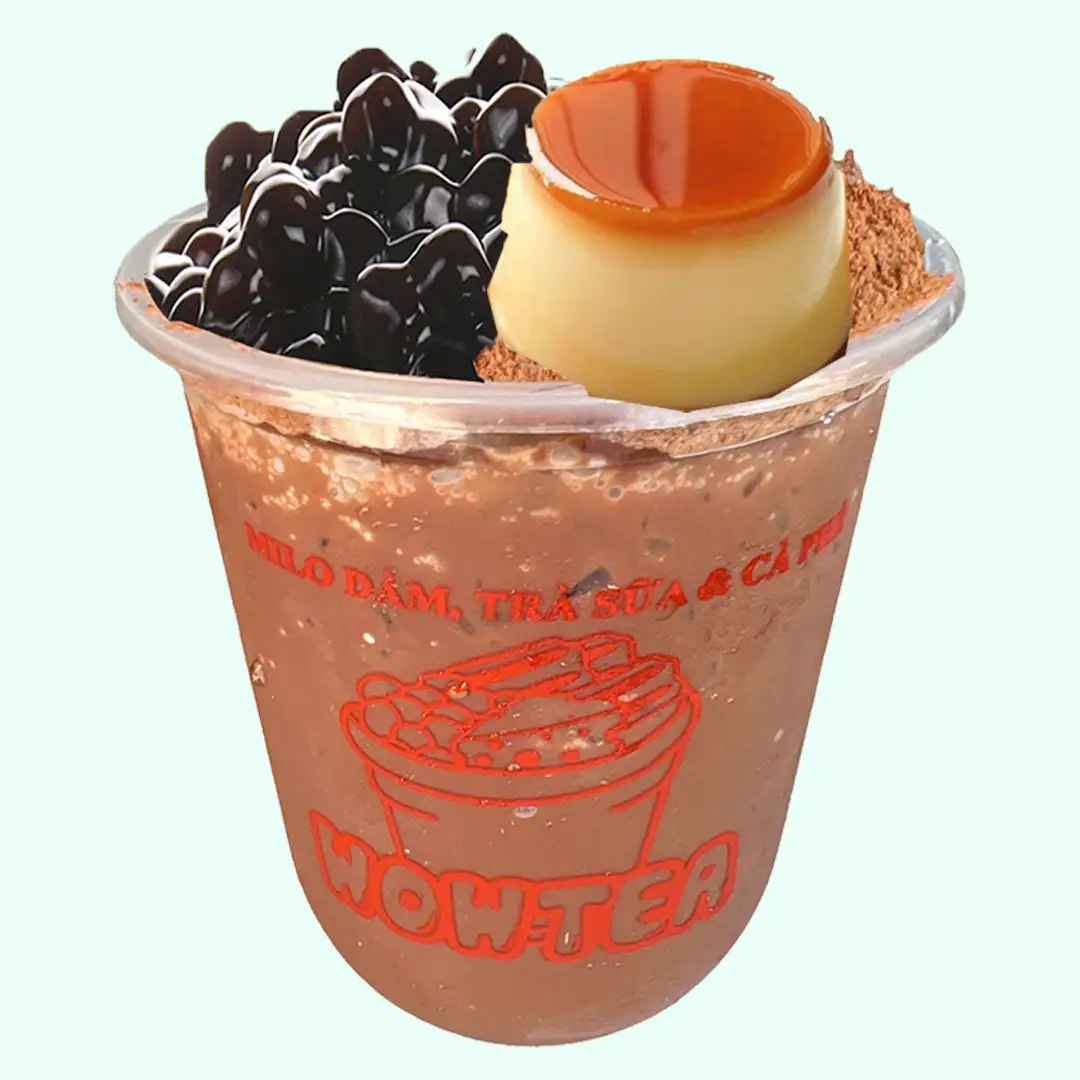 MILO MIX 5: Milo Trân Châu Đen + Bánh Flan Nhỏ - 36.000 ₫ tại Milo Dầm Wowtea - Cà Phê & Trà Sữa - Cô Bắc 