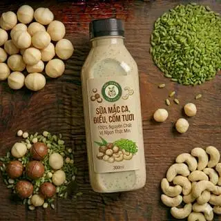 Hình ảnh Sữa hạt điều macca cốm non