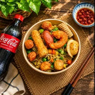 Hình ảnh Mì Trộn Thập Cẩm x2 Topping ( 1 Gói Mì ) + 1 Chai Coca_cola 250ml