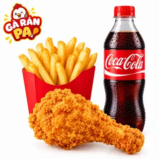 Hình ảnh Combo 1 Gà Rán Kèm Khoai+1 chai coca-cola 