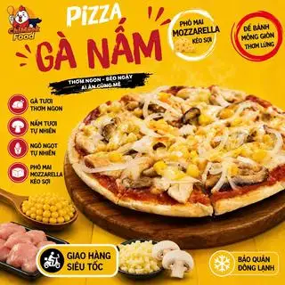 Hình ảnh pizza gà nấm đỏ size 16 