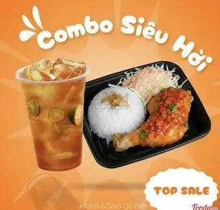 Combo cơm đùi gà góc tư Sốt + Trà lài tắc  - 80.000 ₫ tại Richii - Cơm Gà Xốt - Cống Quỳnh