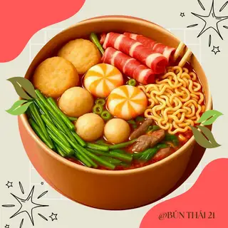 Mì Thái Topping Viên - 48.000 ₫ tại Bún Thái 21 - Đặng Lộ