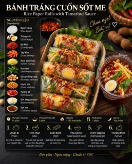 Hình ảnh Bánh tráng cuốn sốt me