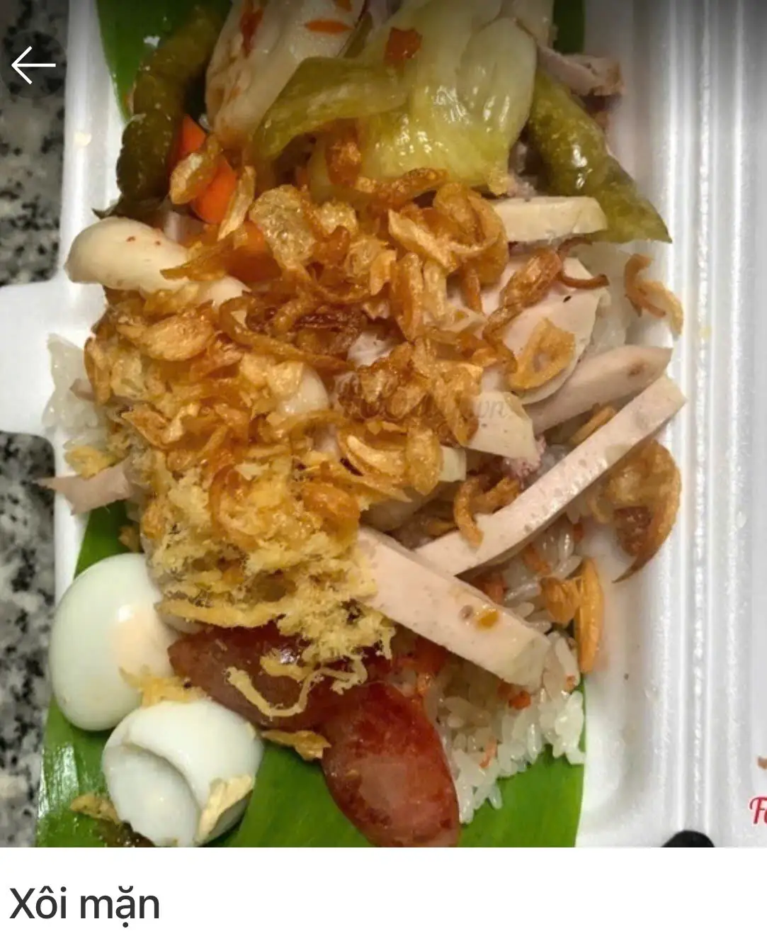 compô xôi mặn trứng cúc thêm pate thêm  - 50.000 ₫ tại Xôi Mặn & Xôi Gà - Lê Văn Lương