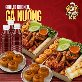 Hình ảnh Combo 2 con gà nướng + 10 banh + 2 ong cơm+ 4 sâm mát lạnh+ 2 hợp rau dưa