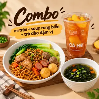 Hình ảnh Combo mì Indomie - soup - trà đào