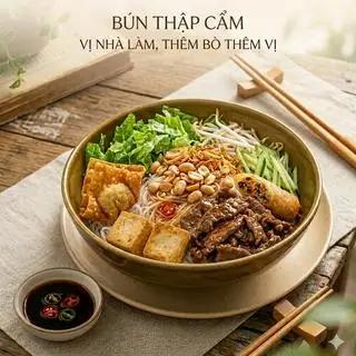 Bún thập cẩm - 65.000 ₫ tại Bếp Nhà Ngân - Bún nước tương & Bún mắm nêm - Hiệp Nhất