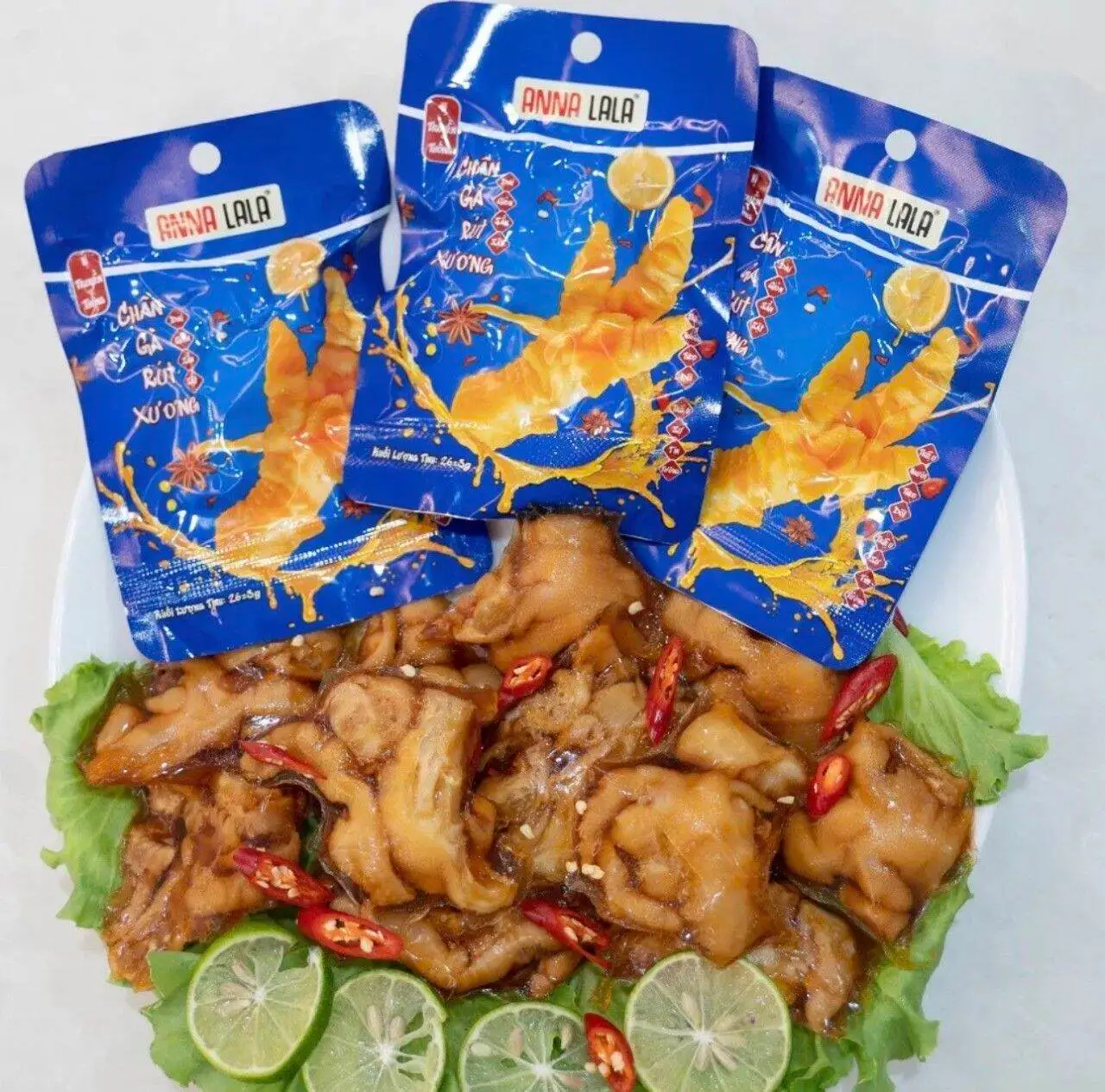 +1 Chân Gà Rút Xương AnNalala Tê Cay(26G ) - 15.000 ₫ tại Ăn Vặt Tá Lả & Bánh Tráng - Trương Công Định