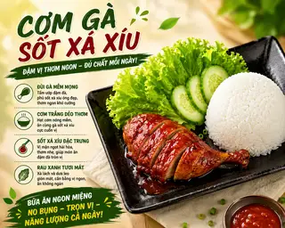 Hình ảnh Cơm thố gà sốt xá xíu
