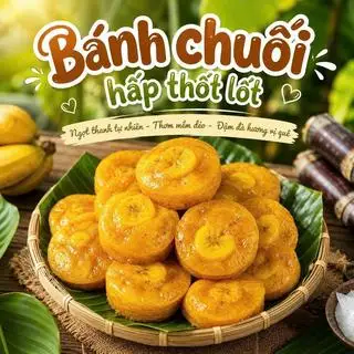 Hình ảnh Bánh chuối hấp thốt nốt