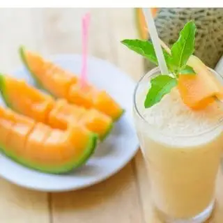 Hình ảnh ly sinh tố dưa lưới nguyên chất siaz L thơm ngon mát lạnh sảng khoái 