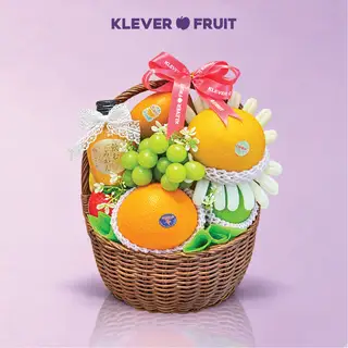 Hình ảnh Giỏ Quà Trái Cây Cao Cấp 20/10 - Nho Xanh Autumn Crisp Mỹ - Set Vạn Hoa - Gift Hamper - Klever Fruit