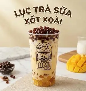 Hình ảnh Lục trà sữa xốt soài trân châu đen