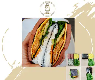 Hình ảnh Kimbap gập (Xúc xích + trứng ốp la)
