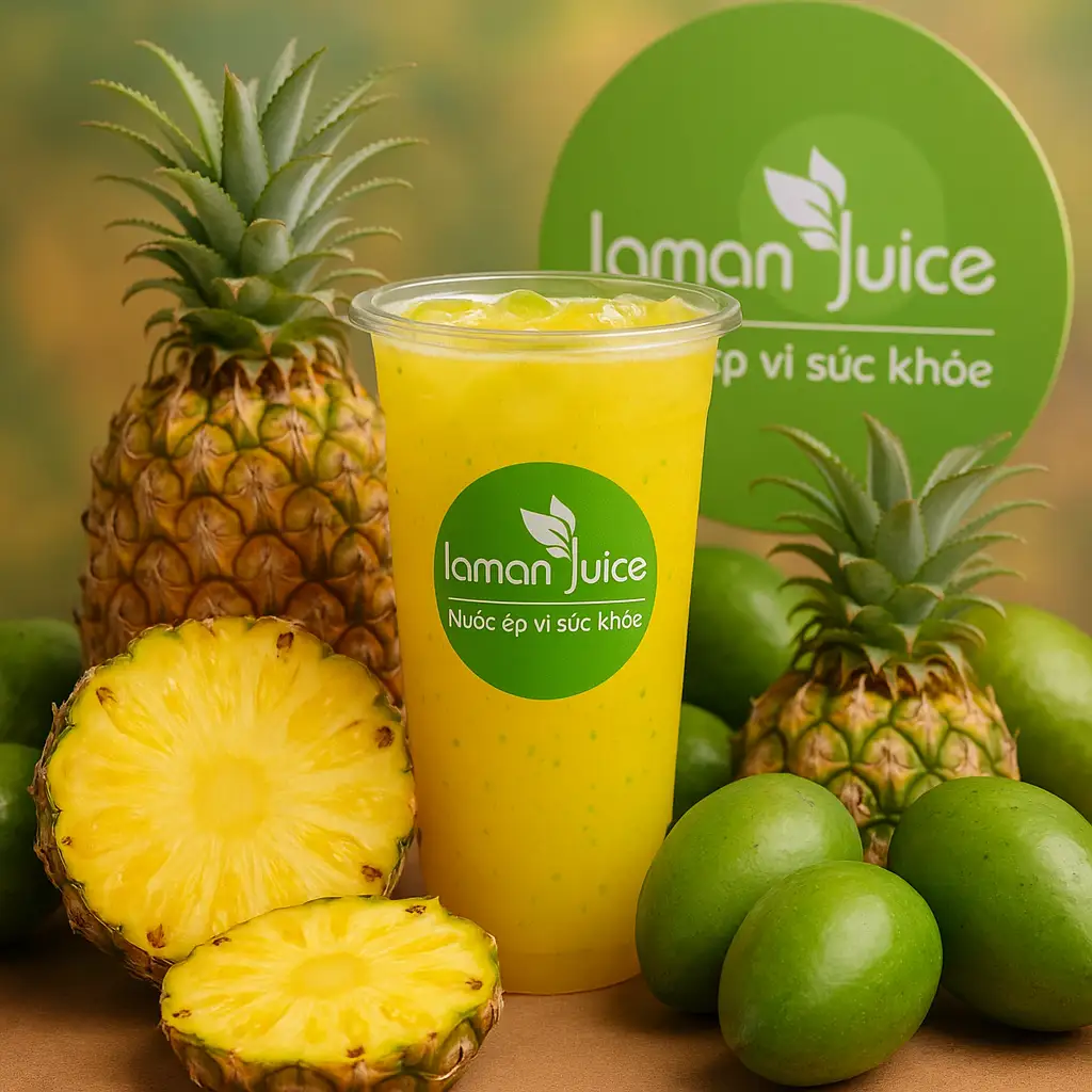 J19 Nước Ép Thơm + Cóc - 33.000 ₫ tại Laman Juice - Sinh Tố & Nước Ép Trái Cây Vì Sức Khoẻ - Nguyễn Thượng Hiền