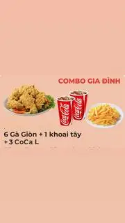 Hình ảnh COMBO GIA ĐÌNH ( 6 gà giòn + 1 khoai tây lắc + 3 coca)