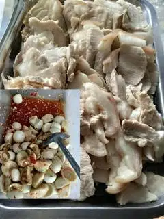 Hình ảnh cơm thịt luộc cà pháo mắm tôm 