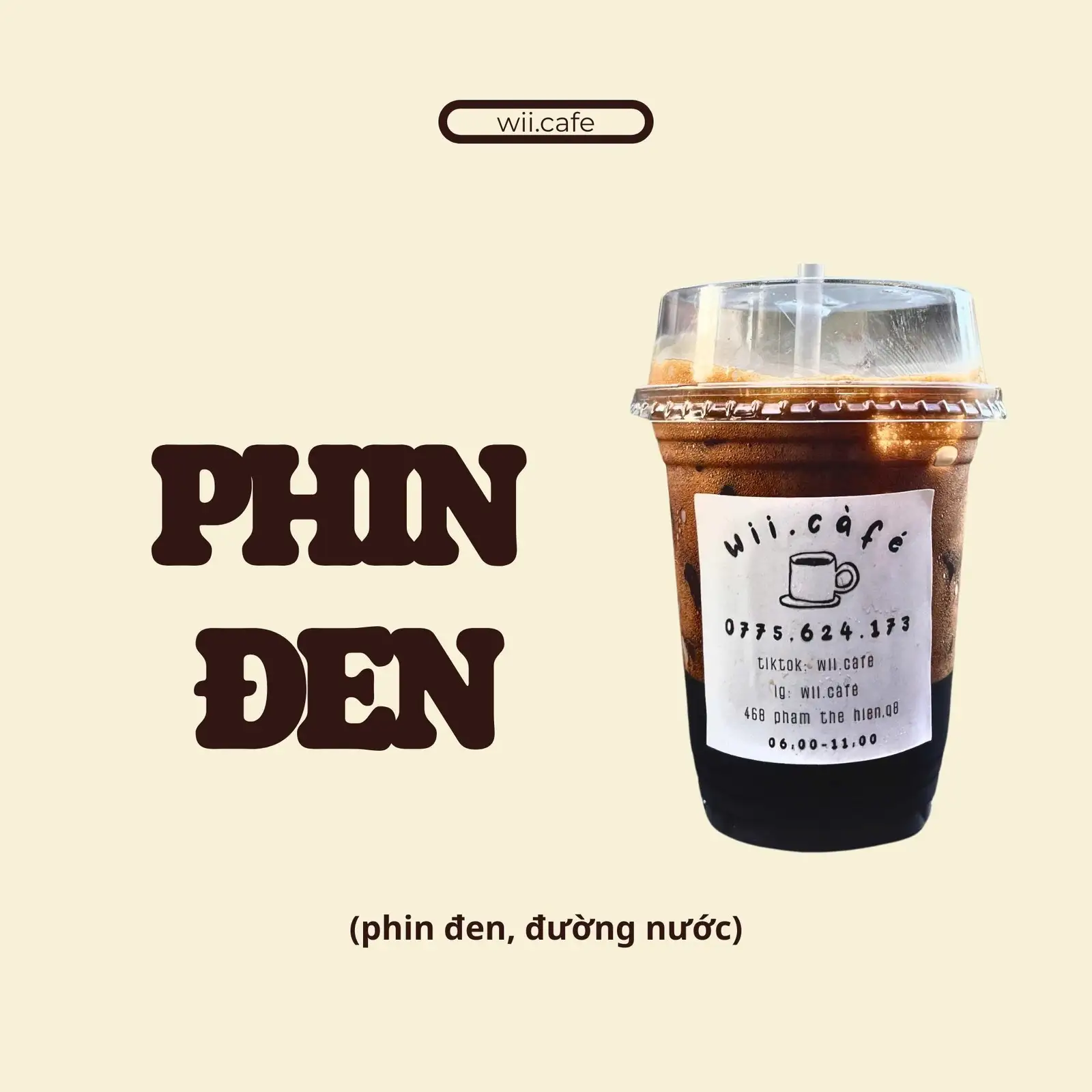 Phin đen - 26.000 ₫ tại Wii.CàFé - Cà Phê, Cacao & Matcha - Phạm Thế Hiển