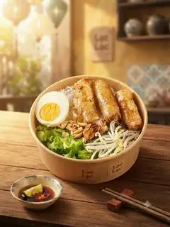 Hình ảnh Bún nước tương - chả giò chay