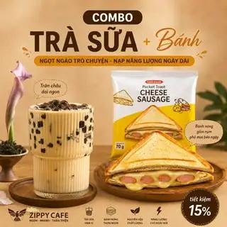 Hình ảnh Combo Hồng trà + Bánh Sandwich