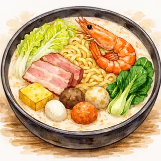 Mì miến thập cẩm không cay (canh xương và tương mè tương đậu phộng) - 82.000 ₫ tại Dong Bei Malatang - Mì Cay Tê - Đường Chợ Lớn