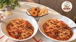 Hình ảnh 2 Pasta cà chua + Gà nudget + Khoai tây chiên + 01 Coke 320ml