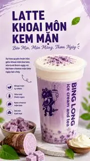 Hình ảnh Latte Khoai môn Kem mặn