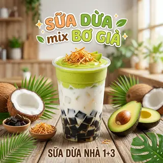 Hình ảnh Sữa dừa mix vị Bơ già