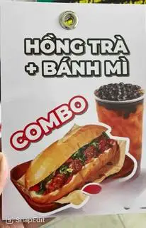 Hình ảnh Combo Bánh mì thịt nướng + Hồng Trà trân châu 