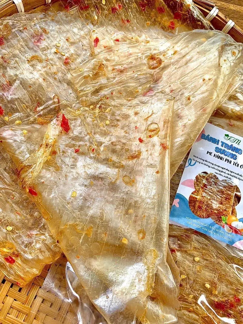 BÁNH TRÁNG PS  ME/ BƠ HÀNH PHI 250Gr - 75.000 ₫ tại Tuyền Minh - Bánh Tráng Phơi Sương & Ăn Vặt Sạch - Dương Bá Trạc
