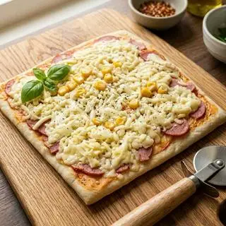 Hình ảnh Pizza Xúc Xích Vuông