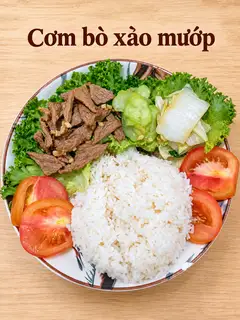 Hình ảnh Cơm bò xào mướp