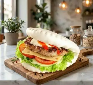 Hình ảnh Bánh bao kẹp nướng - nhân bò