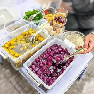 Hình ảnh Trà sữa khoai dẻo mix + trân châu đen