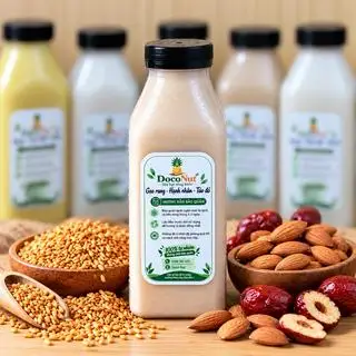 Hình ảnh Sữa Gạo Rang + Hạnh Nhân + Táo Đỏ