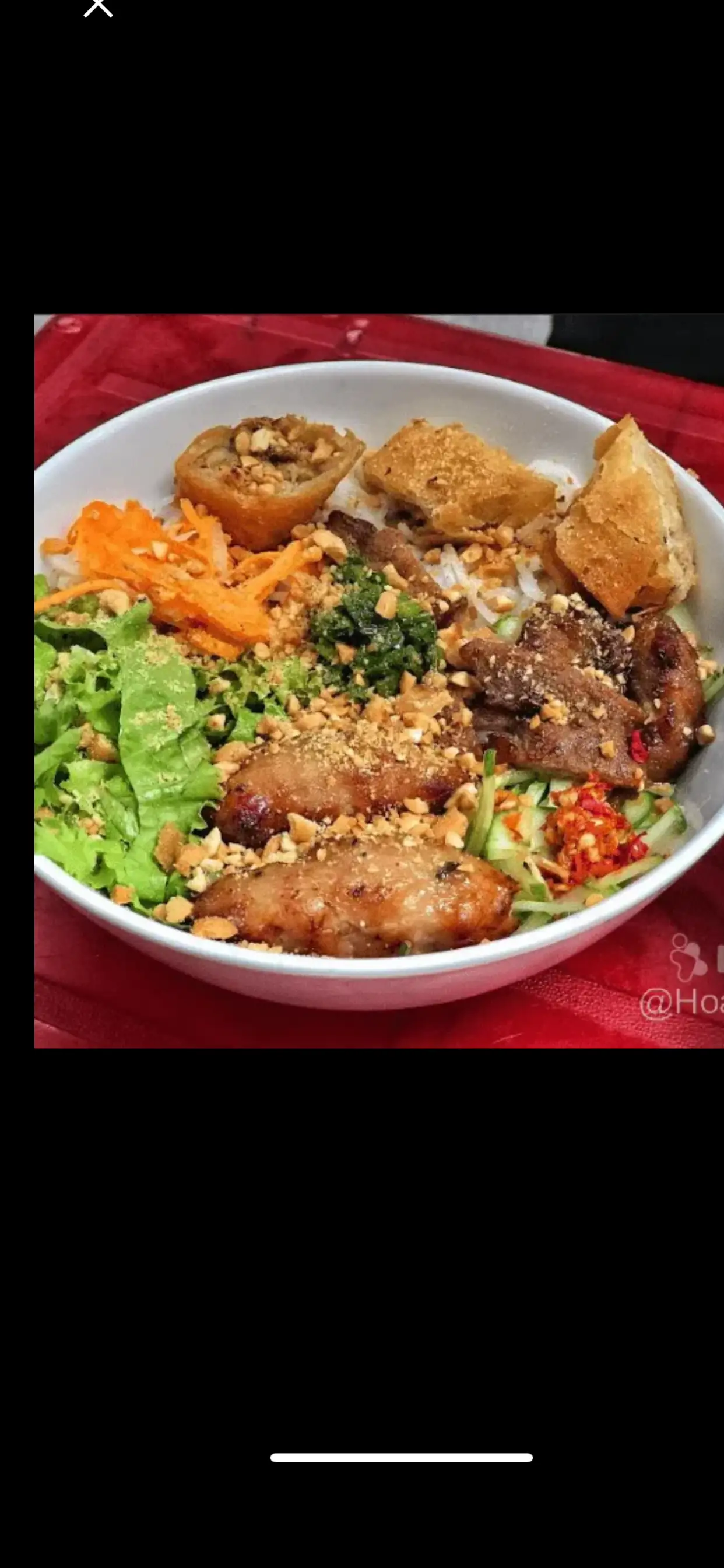 bún nem nướng+chả giò  - 59.000 ₫ tại Bún Thịt Nướng & Bánh Mì An Khang - Nguyễn Xí