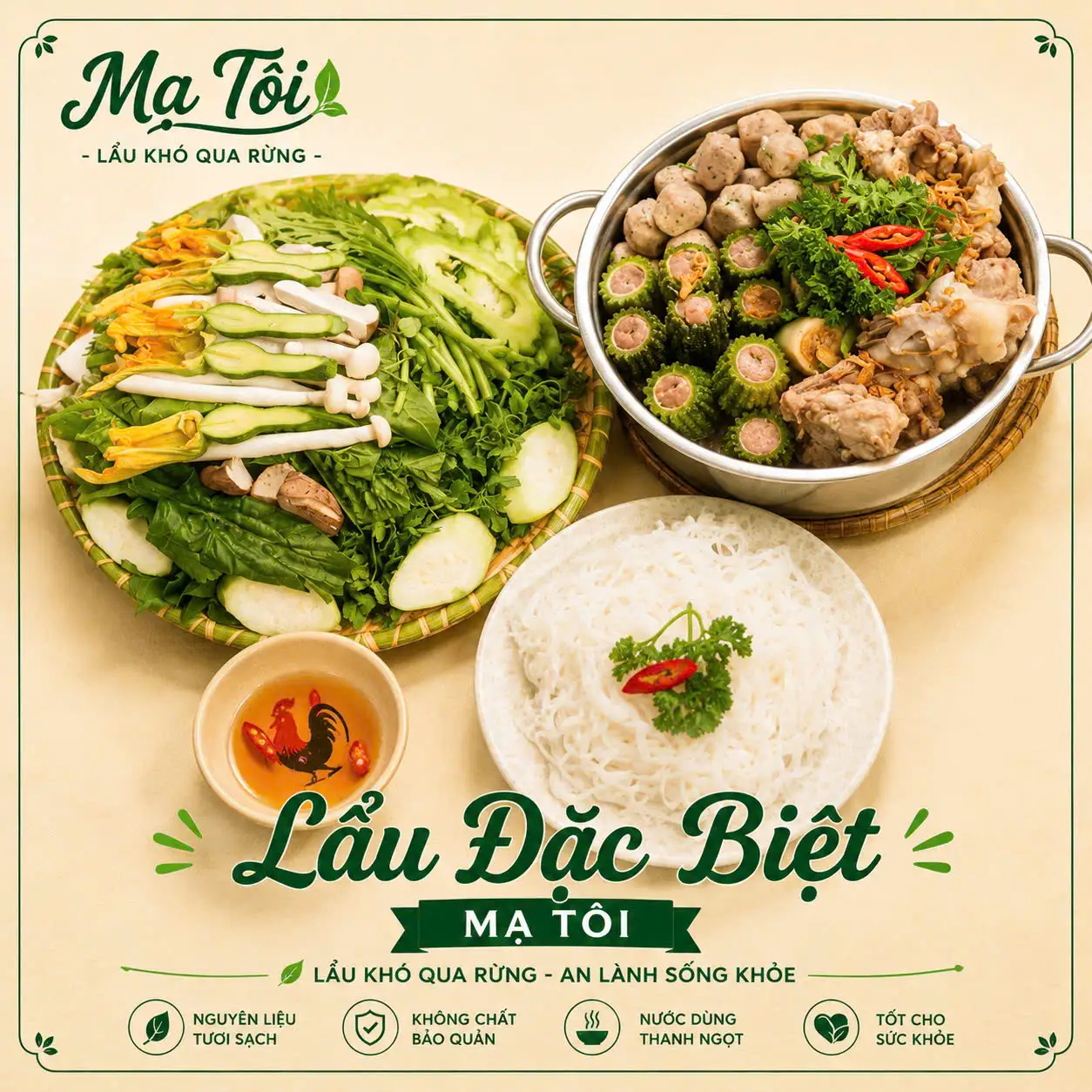 Hình ảnh Lẩu Khổ Qua Rừng Cá Thác Lác Lớn (4 Người)
