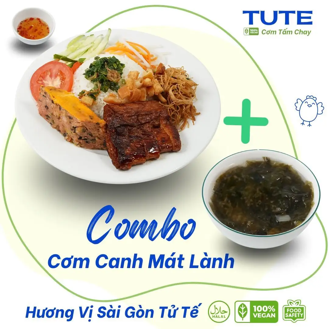 Cơm canh chay mát lành - 59.000 ₫ tại Cơm Tấm Chay Tute - Nguyễn Thông