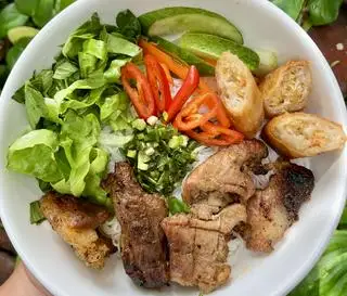Bún thịt nướng - chả giò - 47.000 ₫ tại Bún Thịt Nướng & Bánh Mì Thịt Nướng - Tiểu Bông - Đường 45