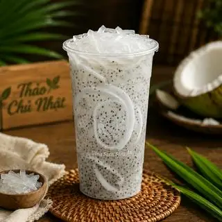 Hình ảnh Nước Dừa Tươi Hạt Chia , Nha Đam - Size L : 700ml