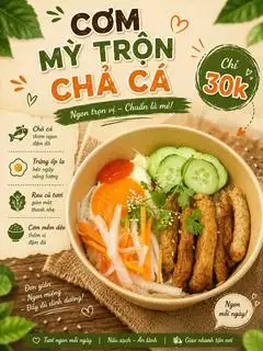 Hình ảnh Cơm trộn chả cá - trứng