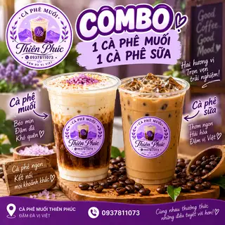 Hình ảnh Combo 1 cà phê Muối 1 cà phê sữa