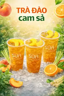 Hình ảnh Trà đào cam sả size L 700 ml