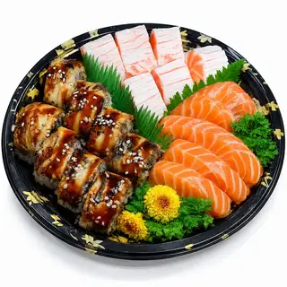 Hình ảnh Combo Sashimi Cá Hồi Roll Lươn
