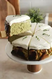 Hình ảnh matcha cream burnt cheese cake